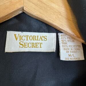 Victorias Secret Gold Label Vintage Lace Night Shirt Womens Large Black Sheer